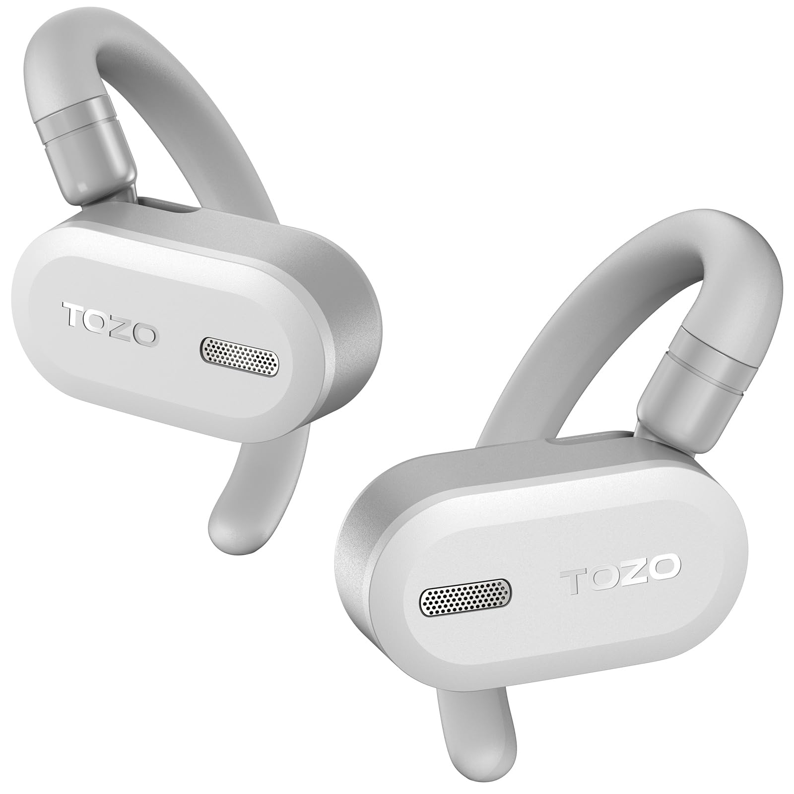 TOZO OpenEarRing Open Ear Headphones, Clip On Earphones, Lightweight Comfort, Wireless Open Ear Earbuds with Smart Digital Display, 40H Playtime, IPX5 Waterproof, Bluetooth 5.4, Custom EQ via App