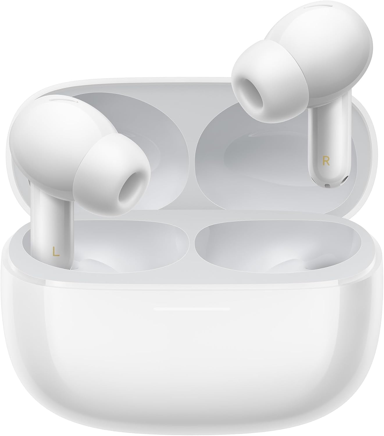 Xiaomi Redmi Buds 6 Pro, True-to-Life Audio, Hi-Res Audio with coaxial Dual Drivers, LDAC, Up to 55dB Active Noise Cancellation, Compatible with Android iPhone and Bluetooth Device (Glacier White)