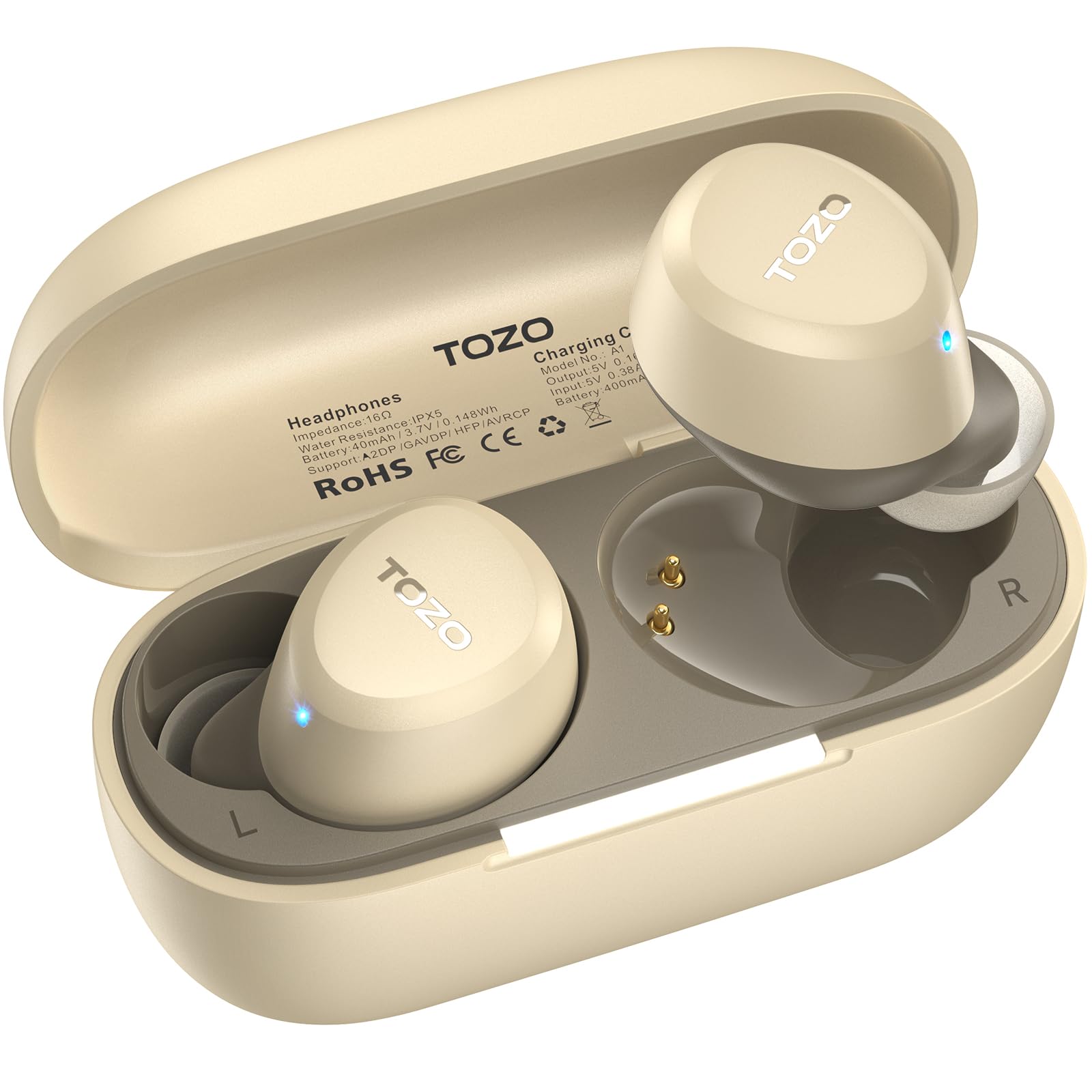 TOZO A1 Wireless Earbuds, Bluetooth 5.3 Earphones, Support APP EQ Setting, 30H Long Playtime, Ear Buds with HiFi Stereo Sound, Light-Weight Wireless Earphones, IPX5 Waterproof Pink