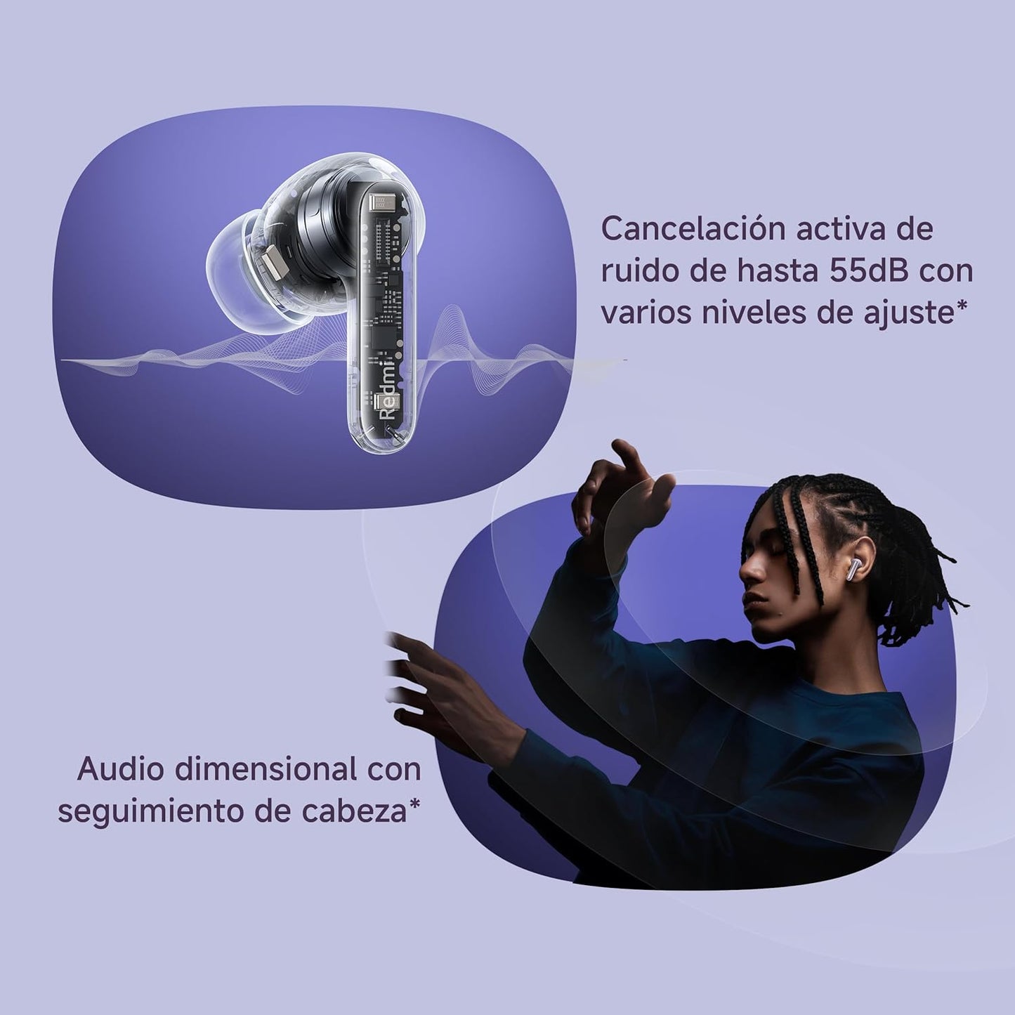 Xiaomi Redmi Buds 6 Pro, True-to-Life Audio, Hi-Res Audio with coaxial Dual Drivers, LDAC, Up to 55dB Active Noise Cancellation, Compatible with Android iPhone and Bluetooth Device (Glacier White)